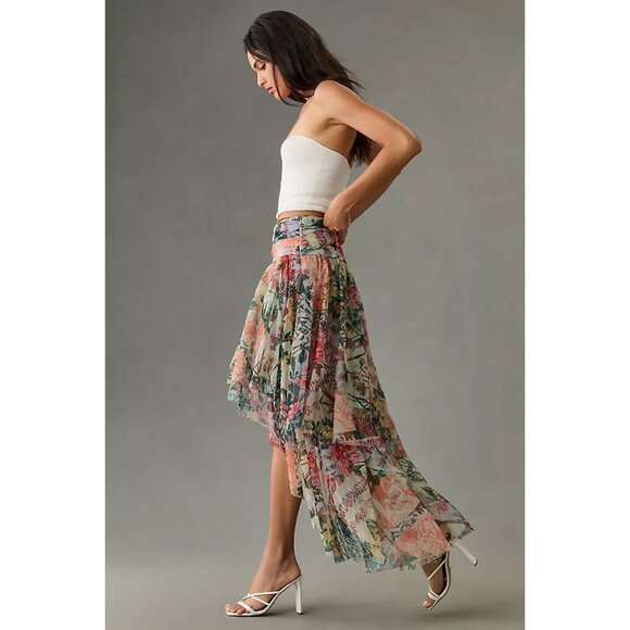 Anthropologie Multicolor High-Low Tulle Maxi Skirt Size 8 - 26829 - Picture 3 of 14